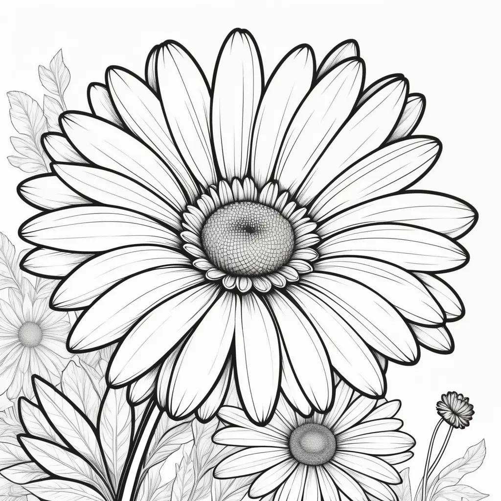 Colorful daisy coloring pages for kids