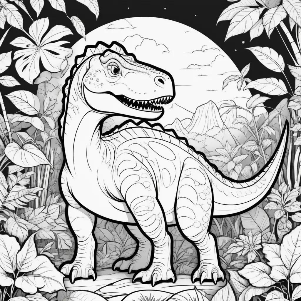 Colorful dinosaur coloring pages for kids