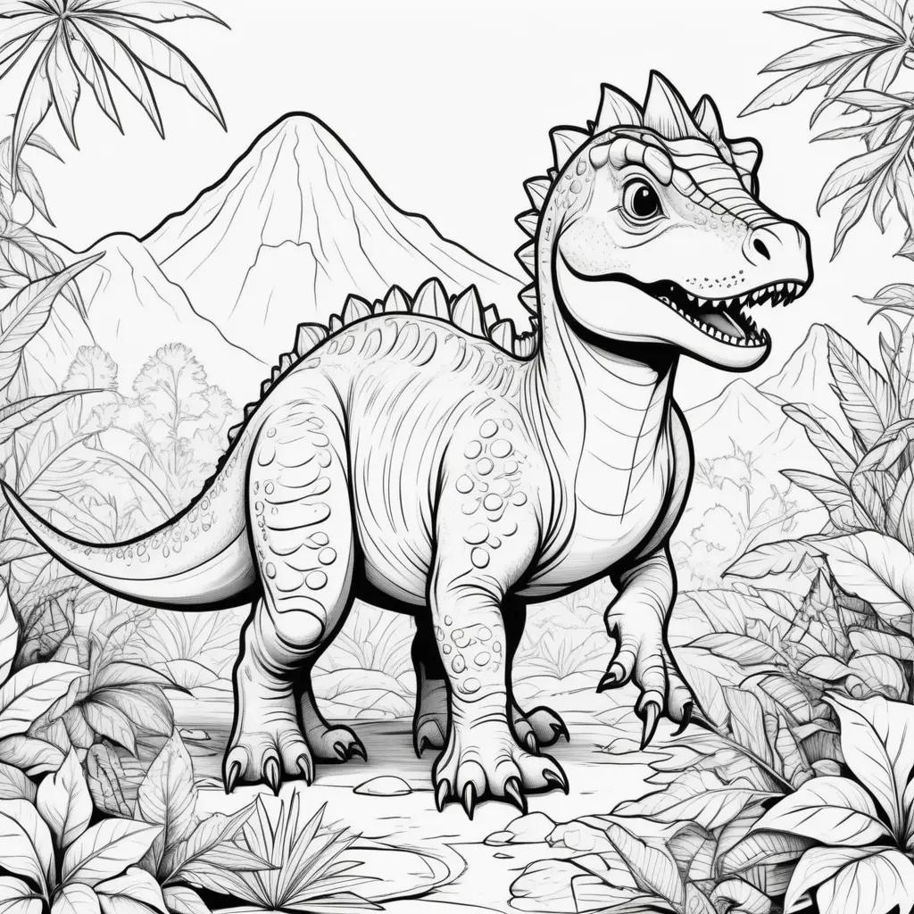 Colorful dinosaur coloring pages for kids