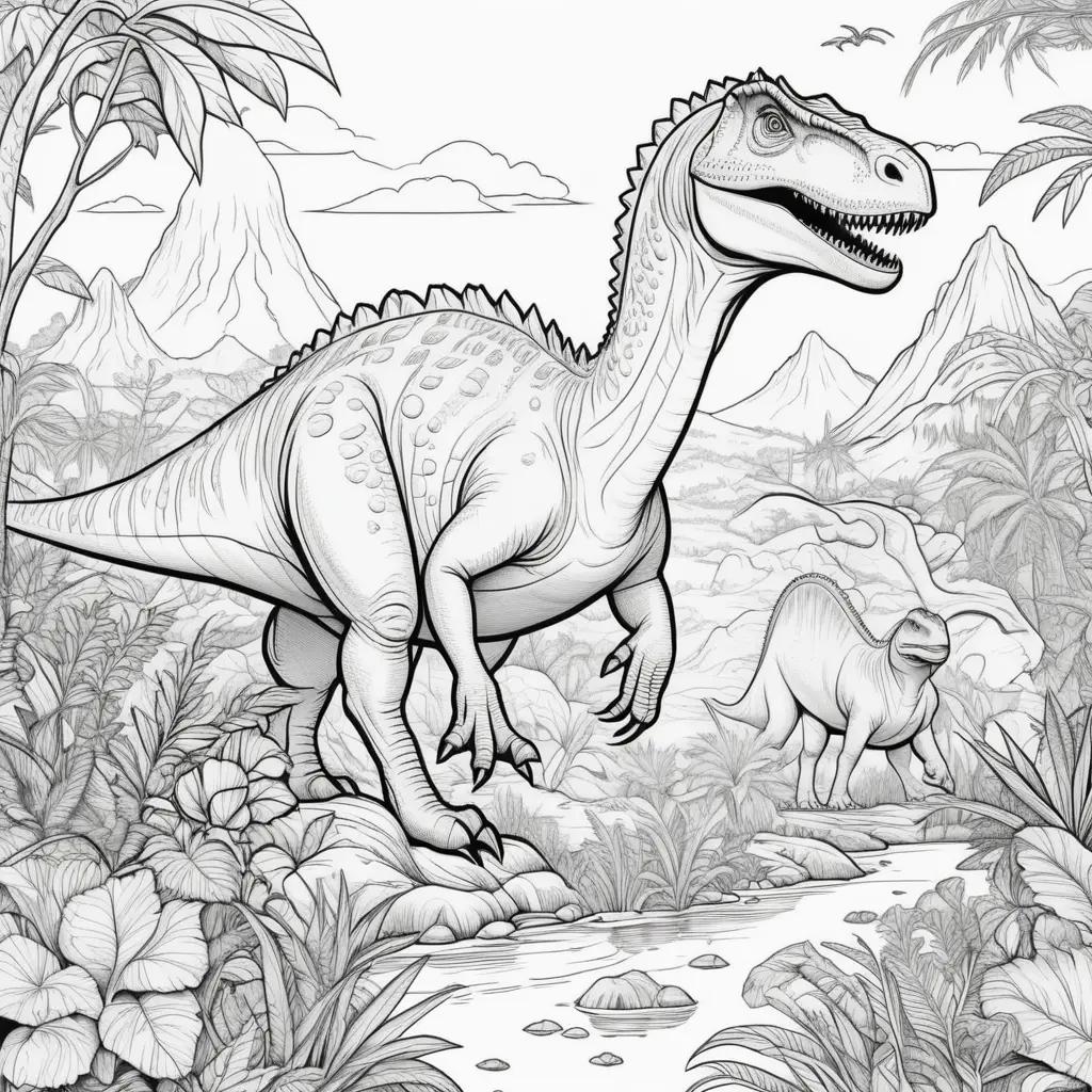 Colorful dinosaur coloring pages for kids