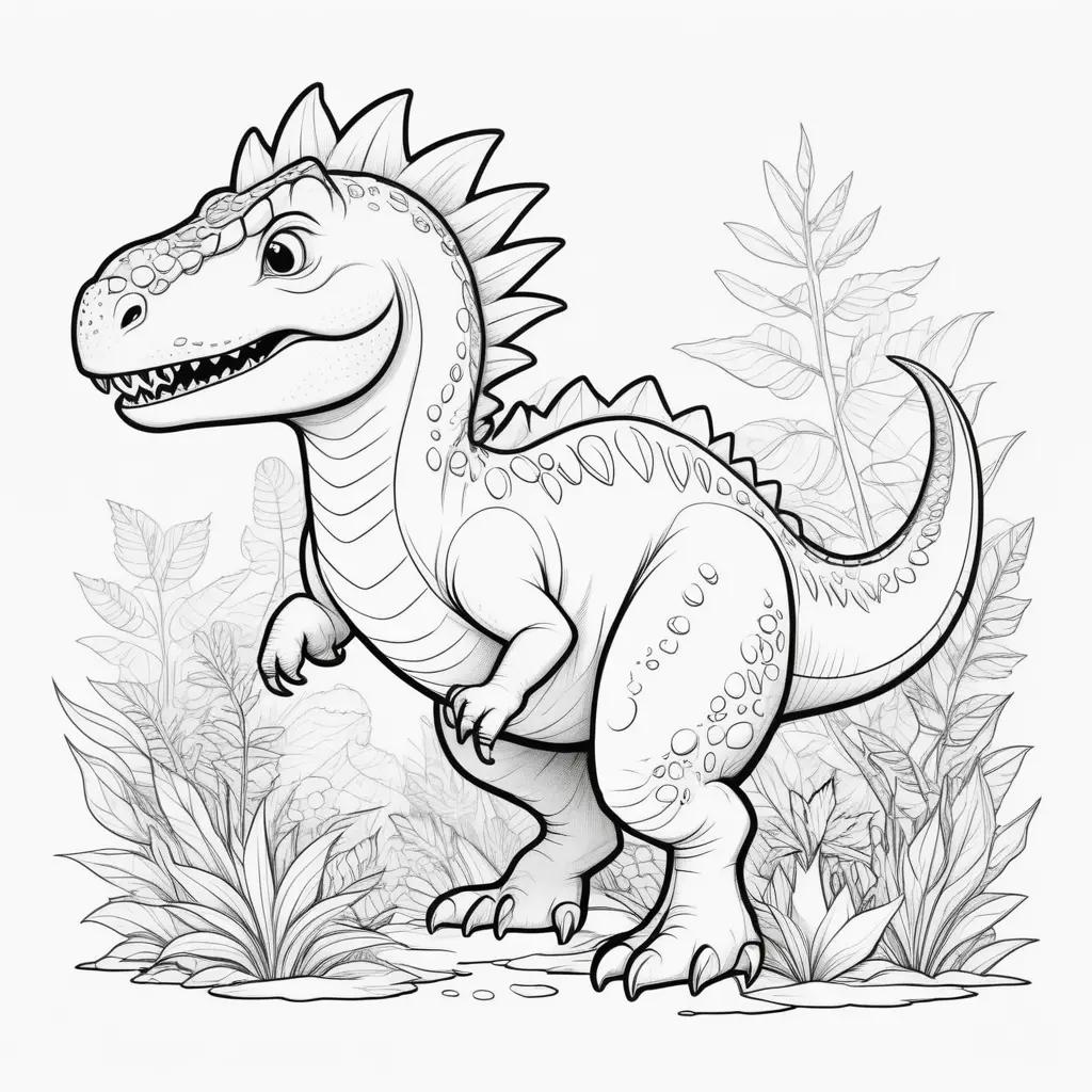 Colorful dinosaur coloring pages for kids