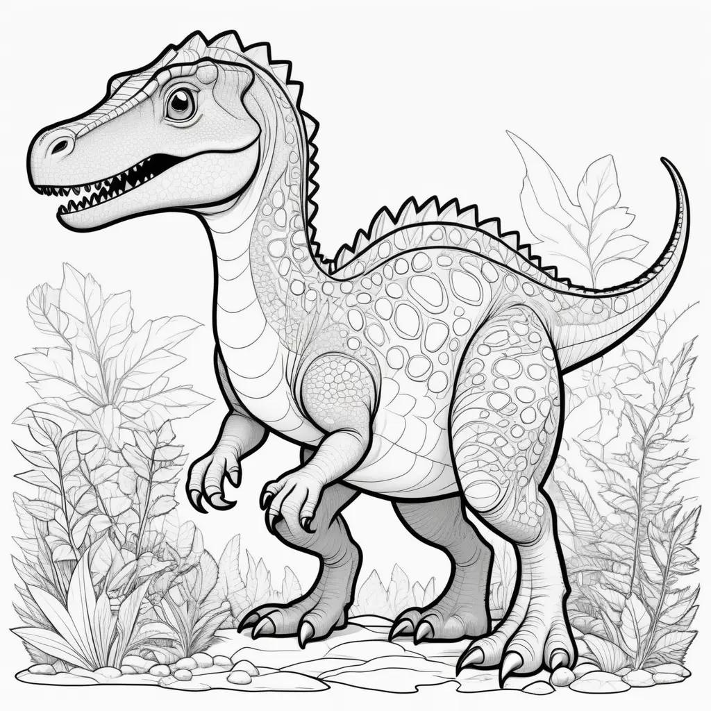 Colorful dinosaur coloring pages for kids