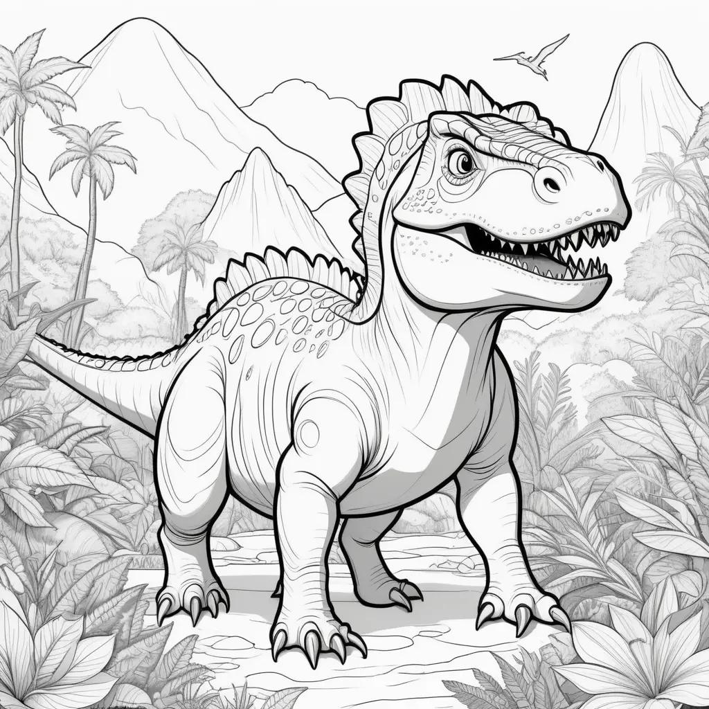 Colorful dinosaur print coloring pages for kids