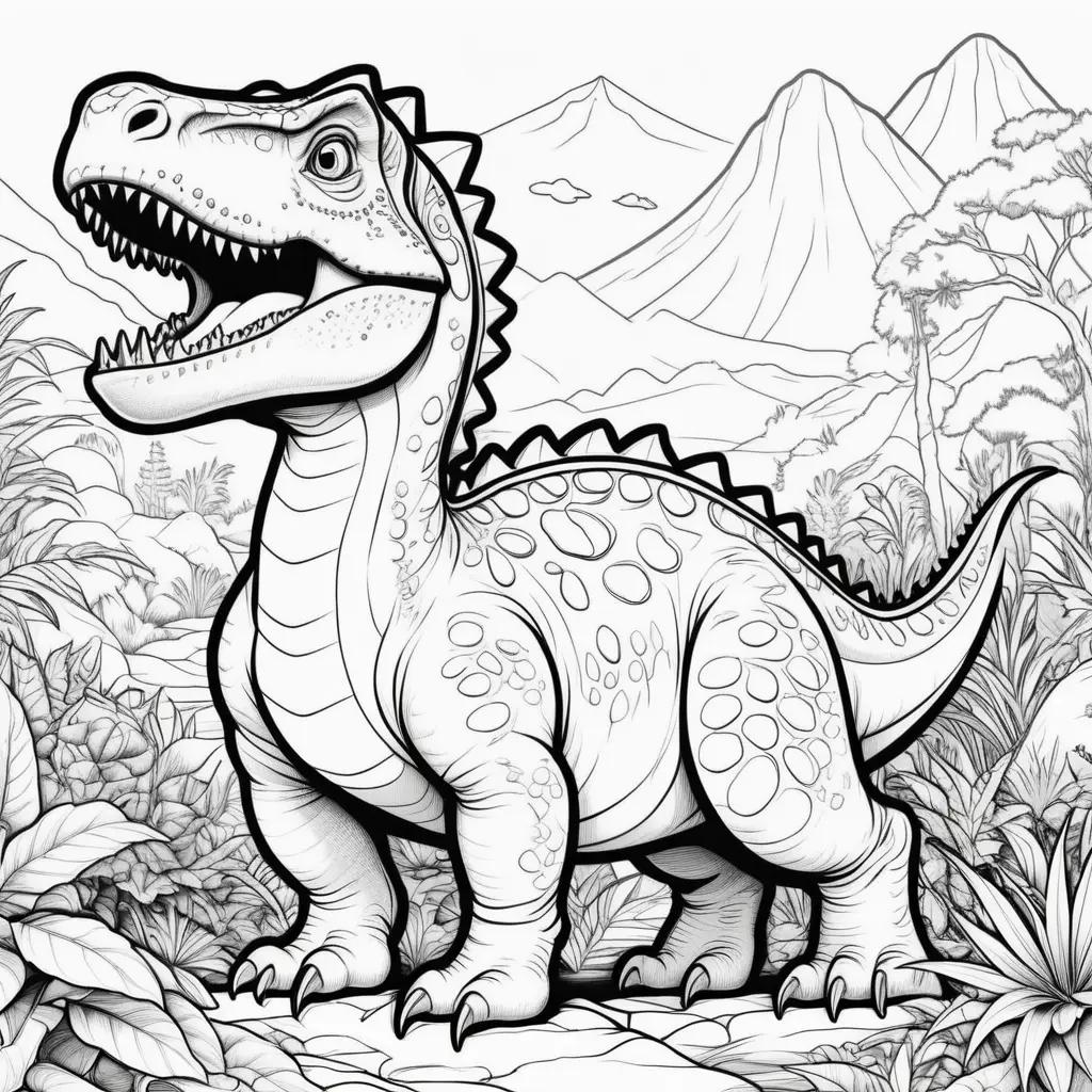 Colorful dinosaur prints to print and color