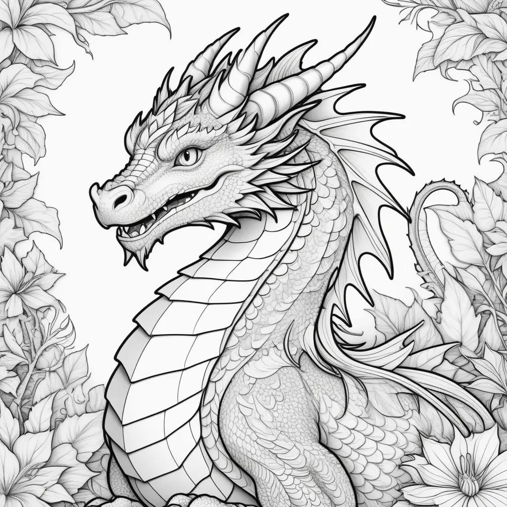 Colorful dragon coloring pages for adults and kids