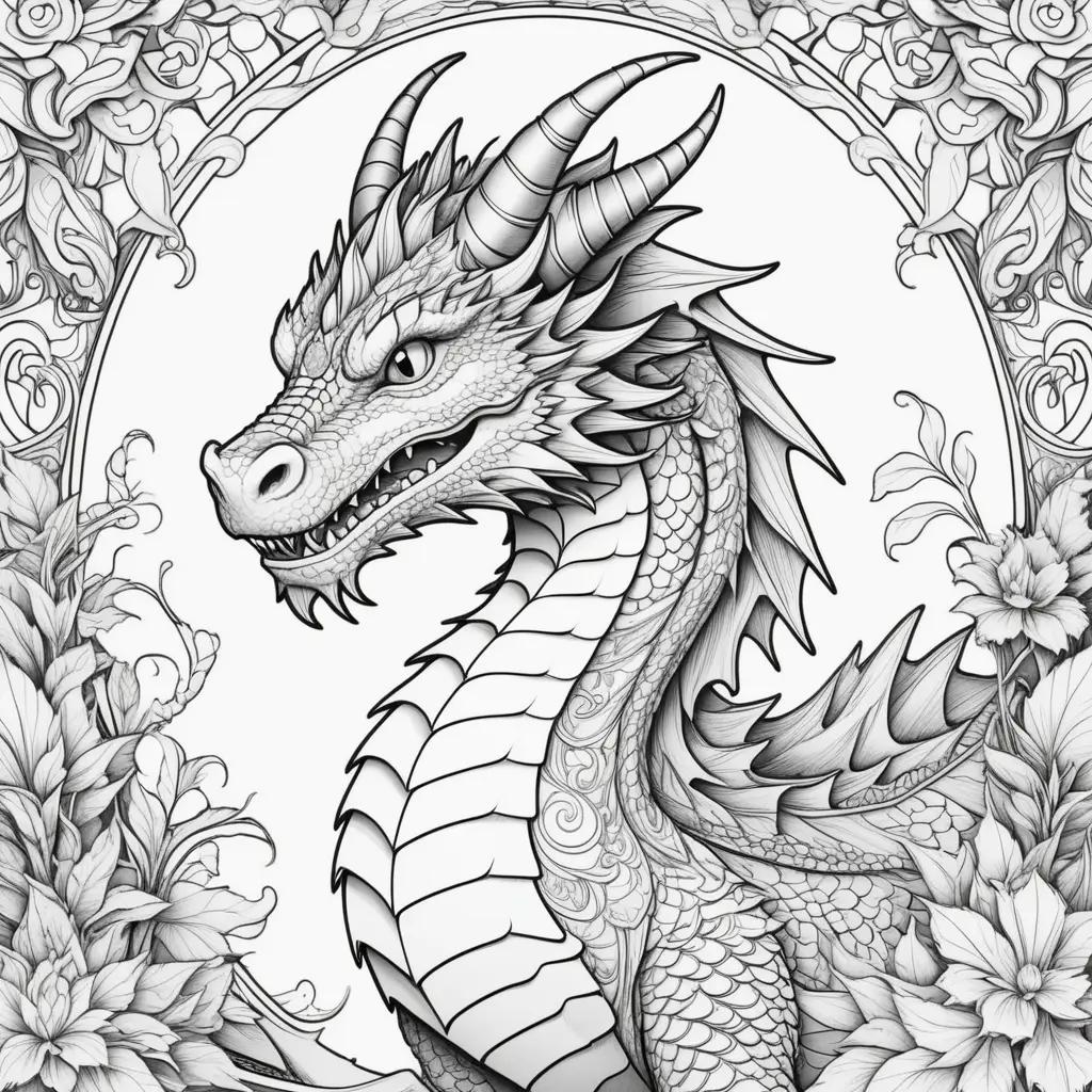 Colorful dragon coloring pages to print and color