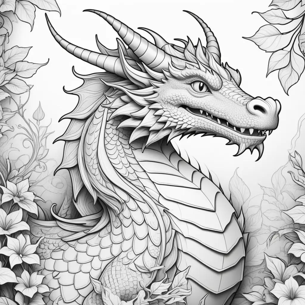 Colorful dragon coloring pages with various patterns