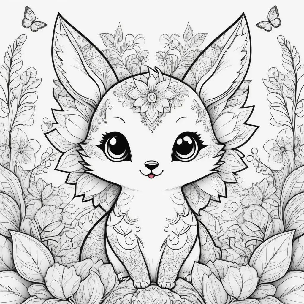 Colorful easy coloring pages for preschoolers with cute animal