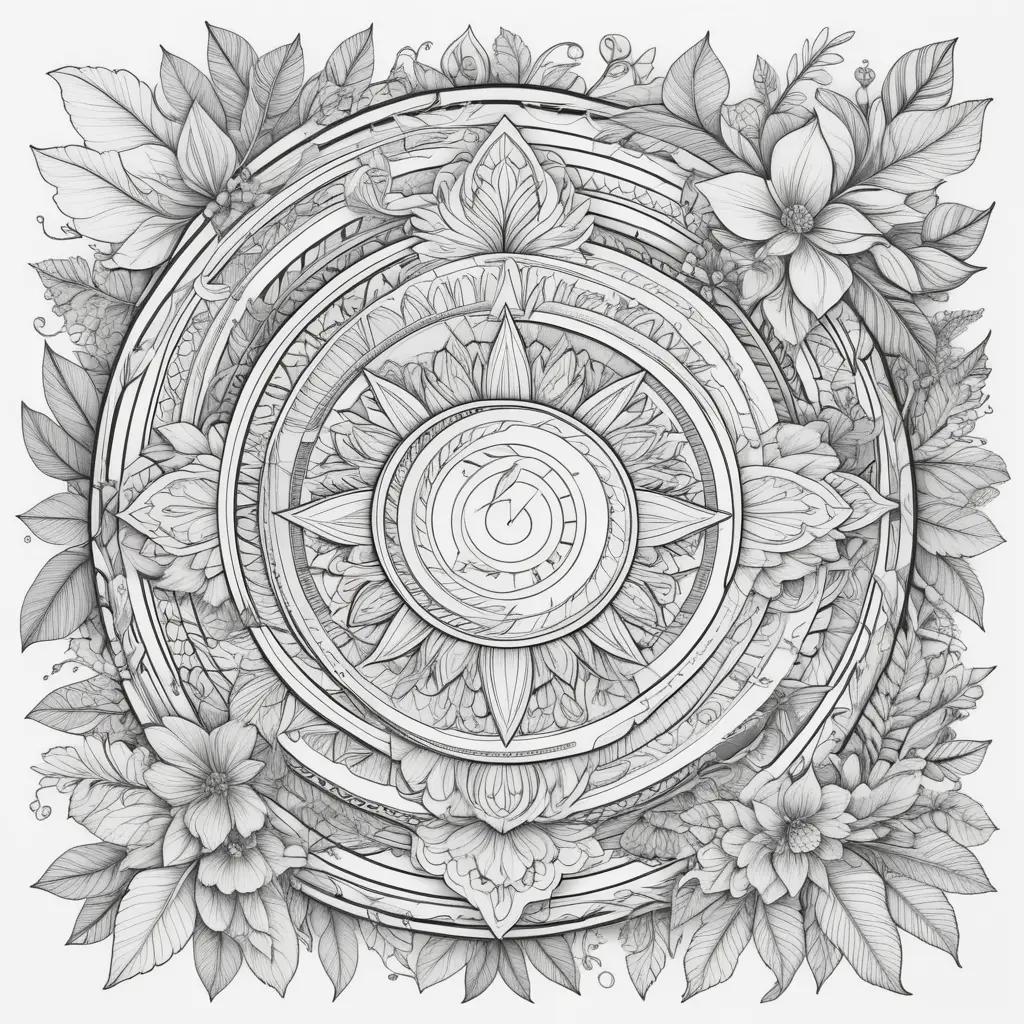 Colorful floral and leafy designs on coloring pages flash