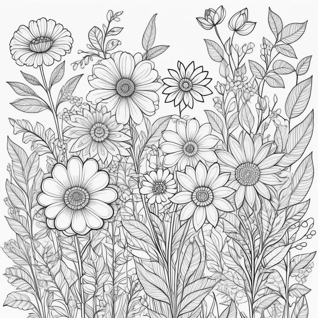 Colorful floral designs for adults to print and color