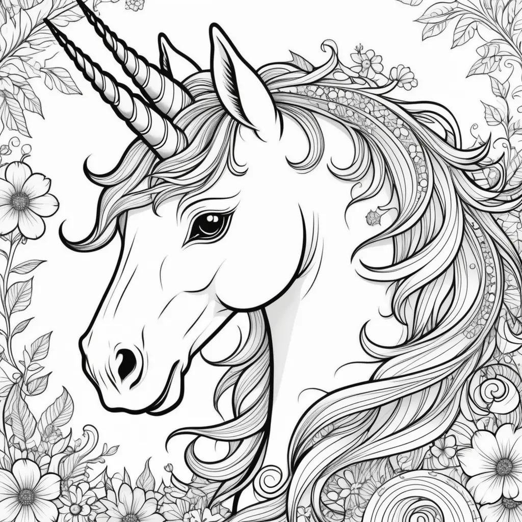 Colorful free printable unicorn coloring pages for adults