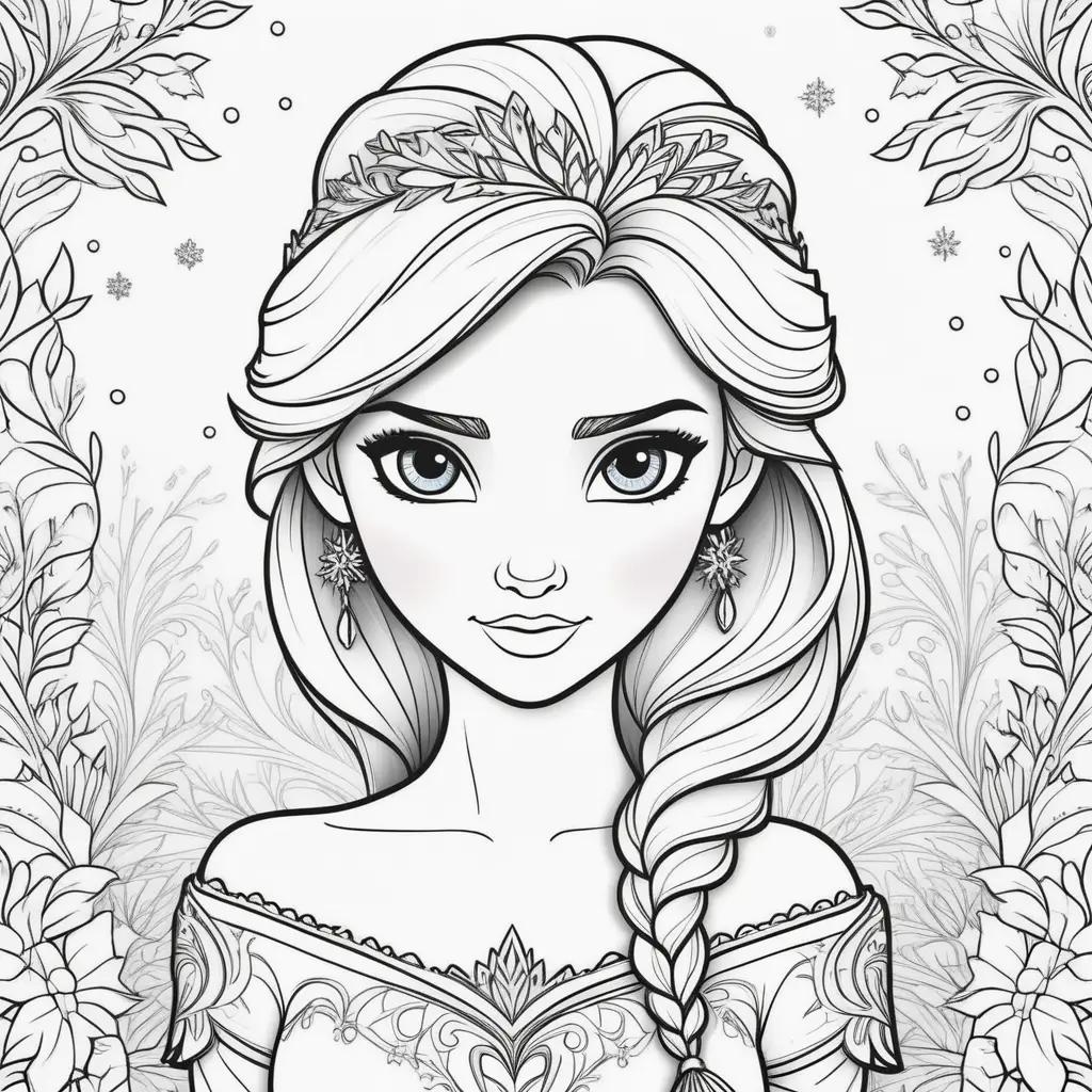 Colorful frozen coloring pages for kids