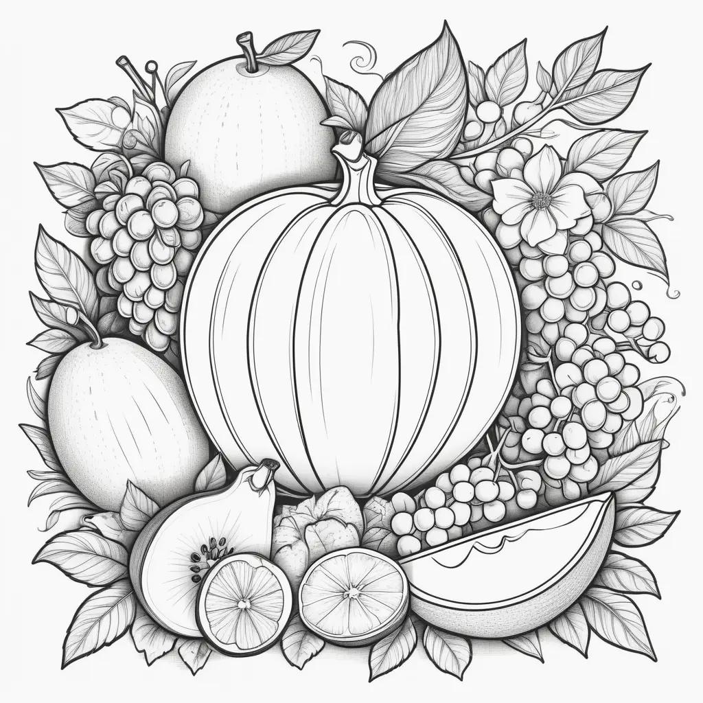 Colorful fruit of the spirit coloring page