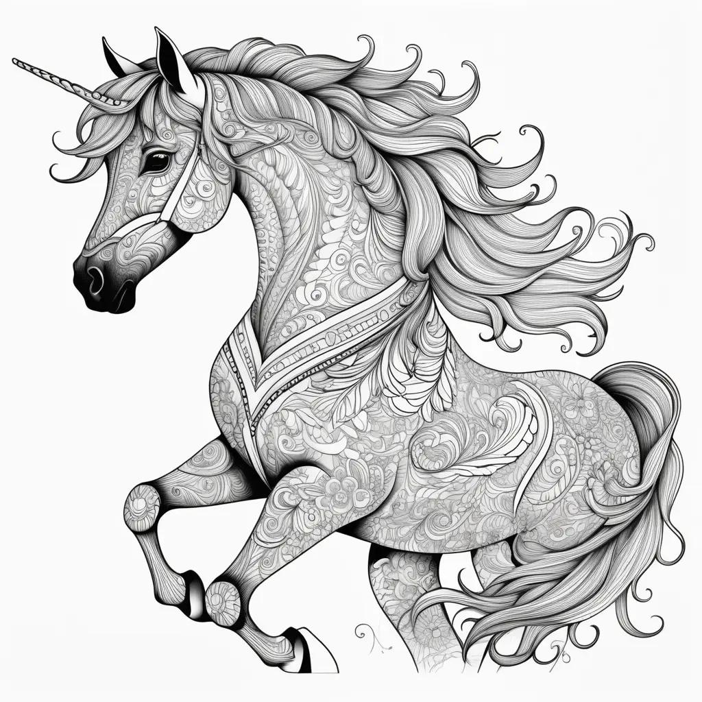 白い背景にカラフルな馬のデザイン