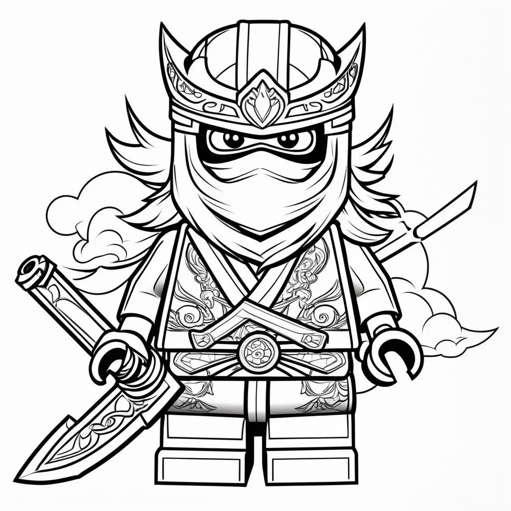 Colorful lego ninjago coloring pages with ninja theme