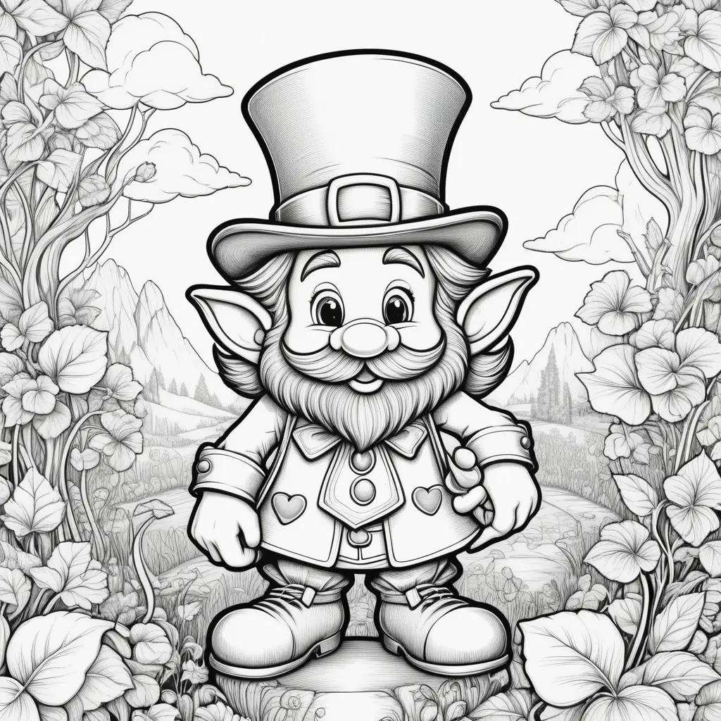 Colorful leprechaun coloring pages for kids