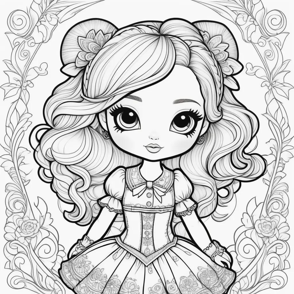 Colorful lol doll coloring pages with cute designs