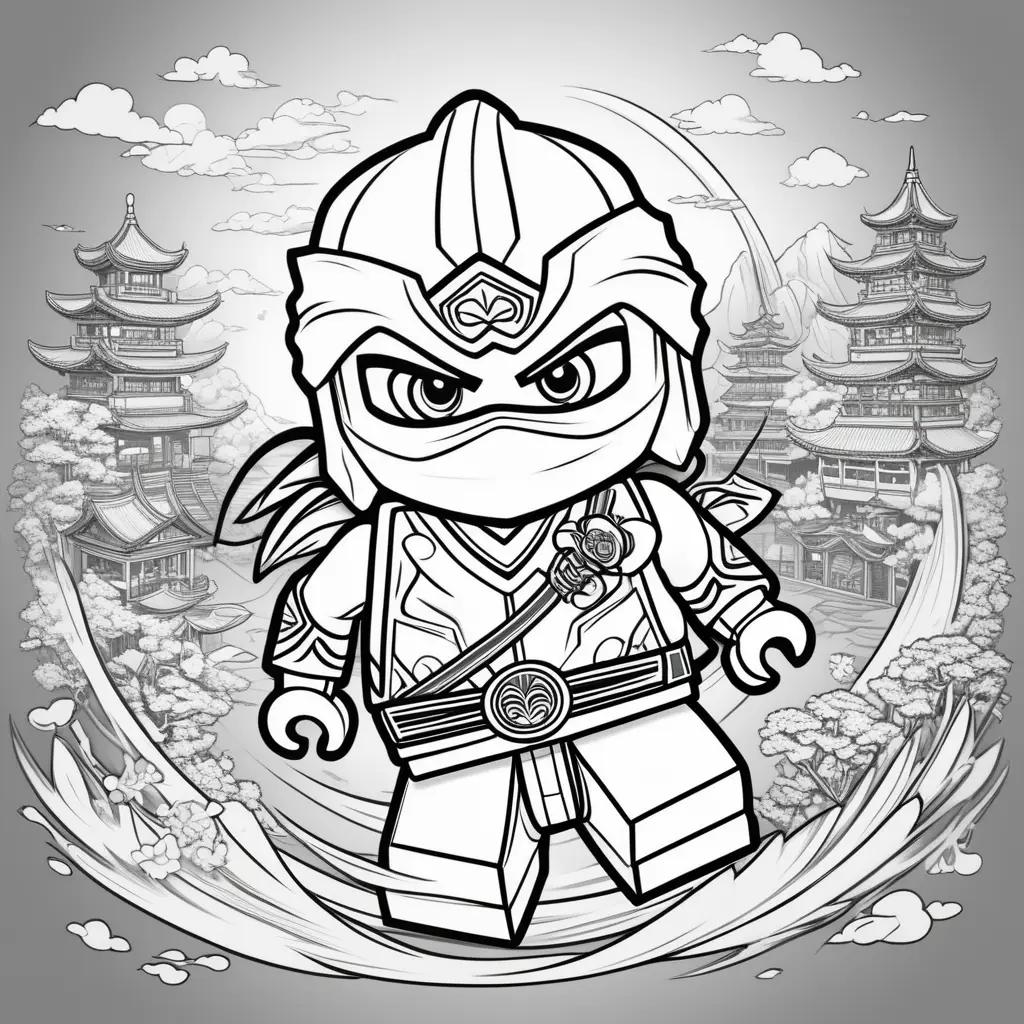 Colorful ninja coloring pages for kids