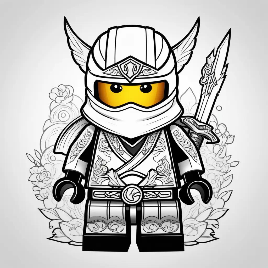 Colorful ninja warrior LEGO character with sword and wings