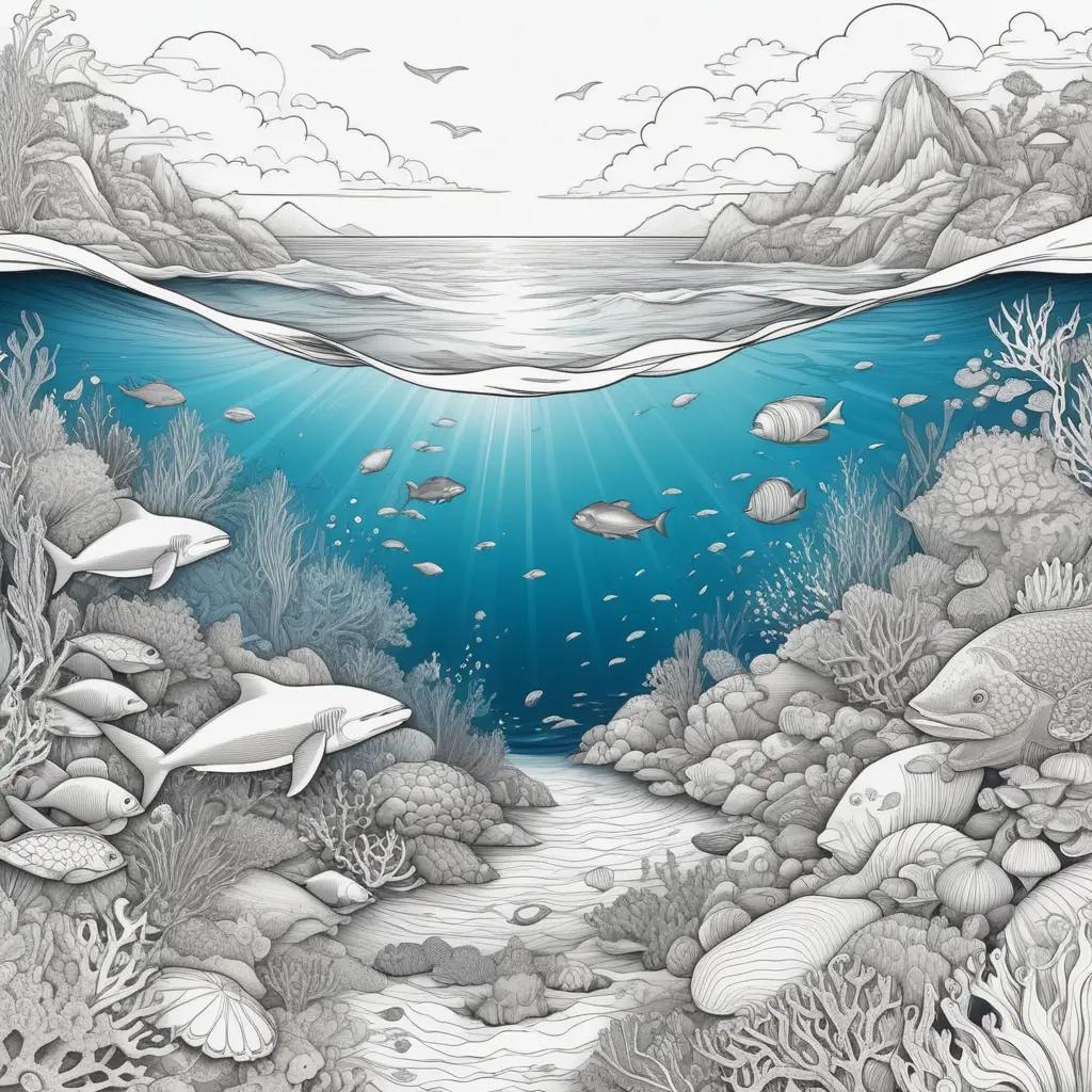 魚と珊瑚のあるカラフルな海のシーン