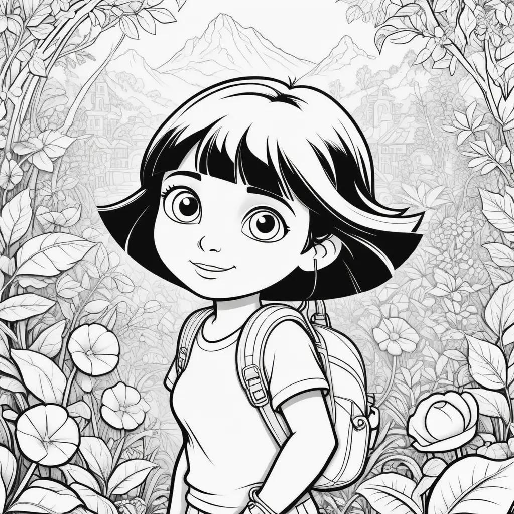 Colorful pages of Dora the Explorer