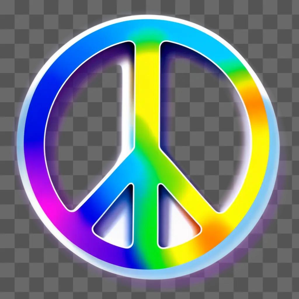 Colorful peace sign in rainbow colors