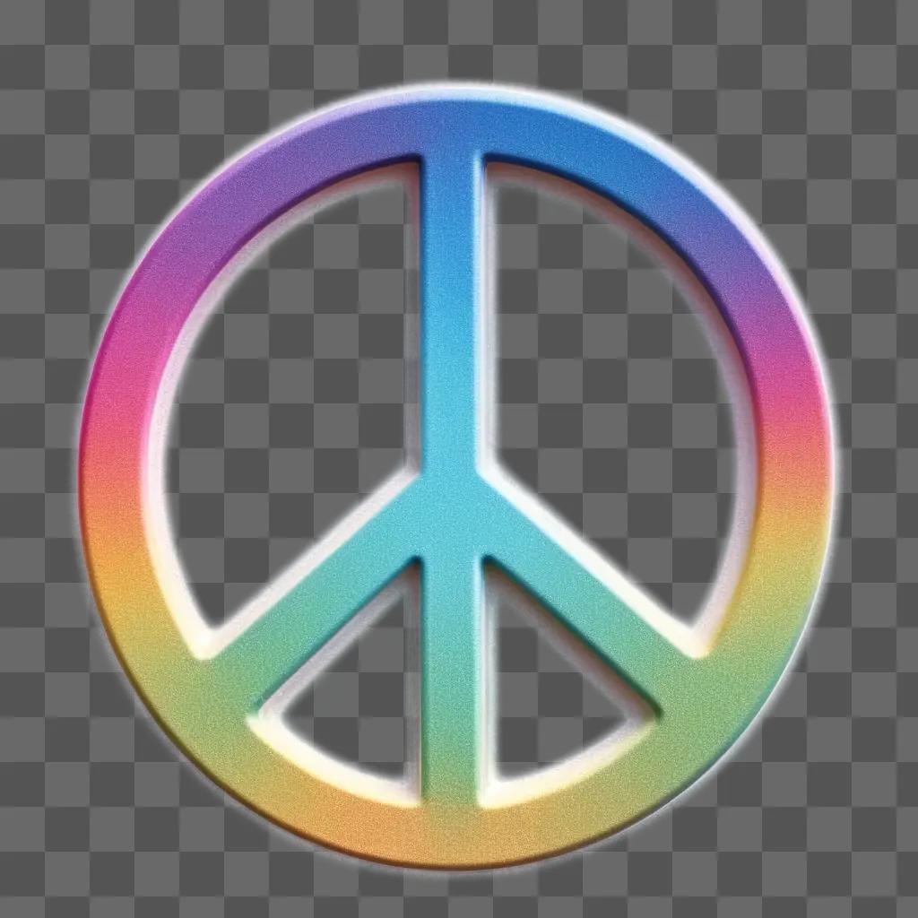 Colorful peace sign on a colorful background