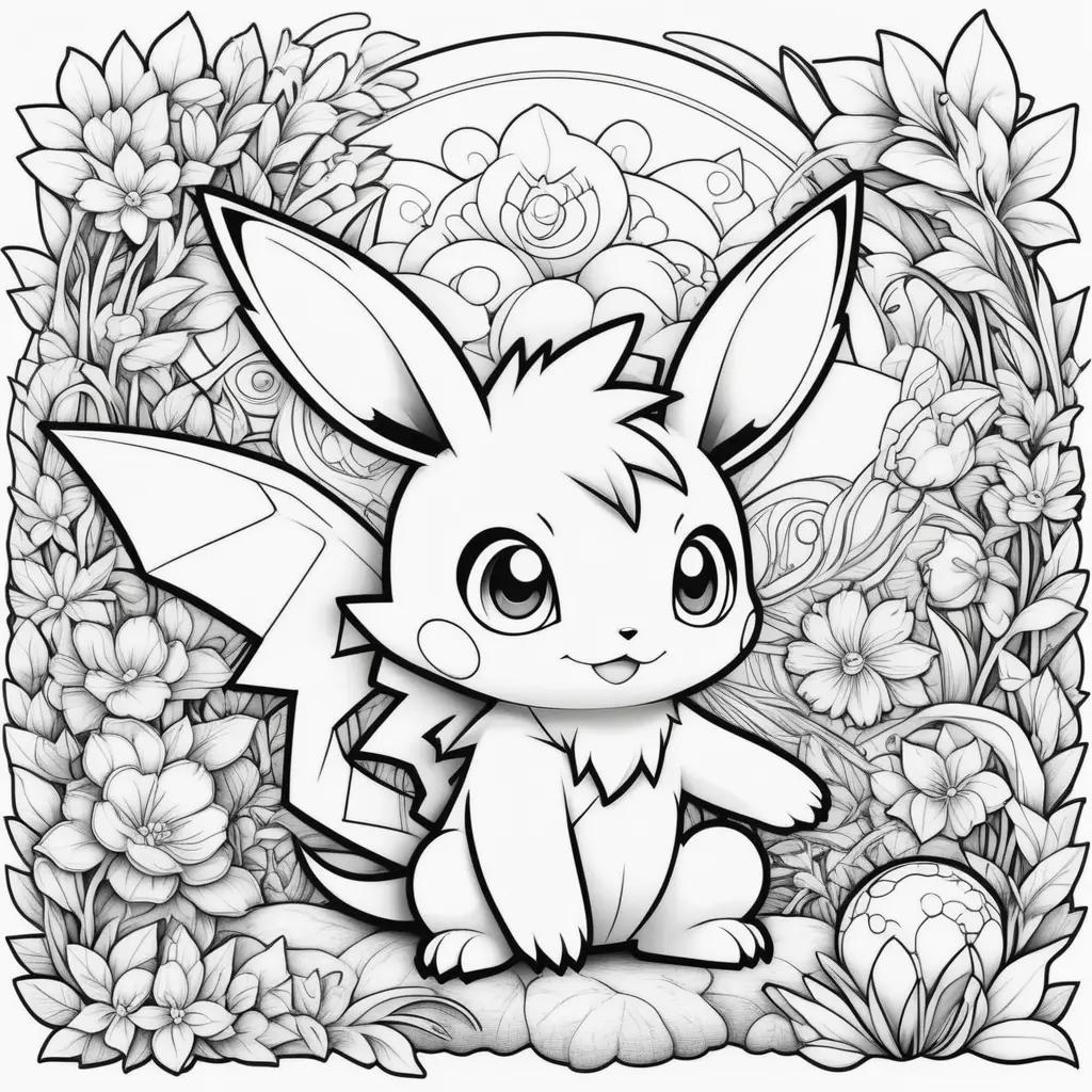 Colorful pokemon coloring pages for kids