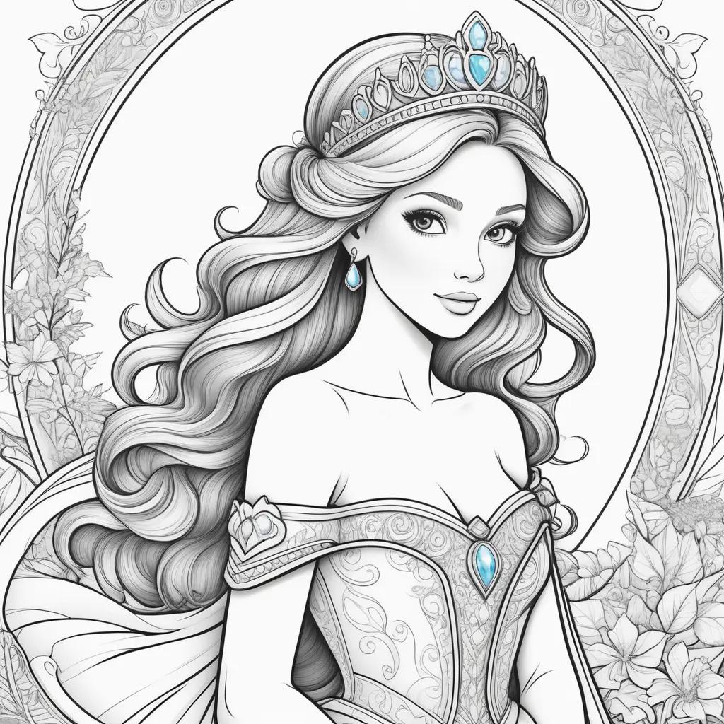 Colorful princess coloring pages for adults and kids