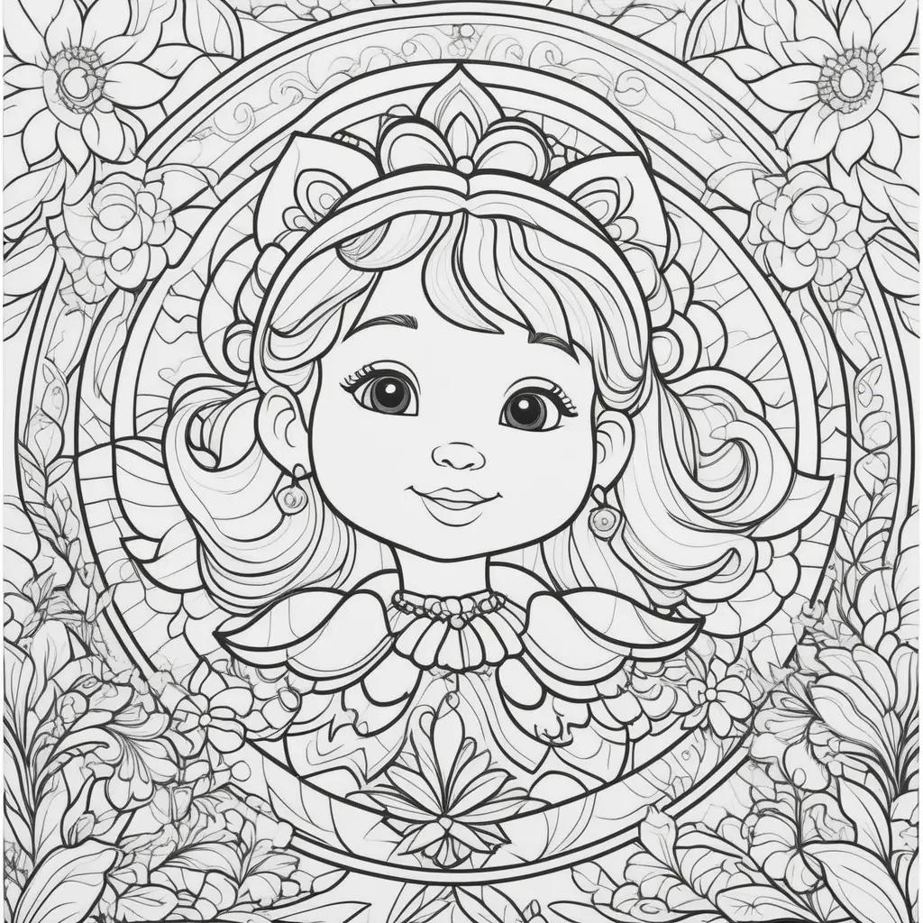 Colorful princess coloring pages for kids