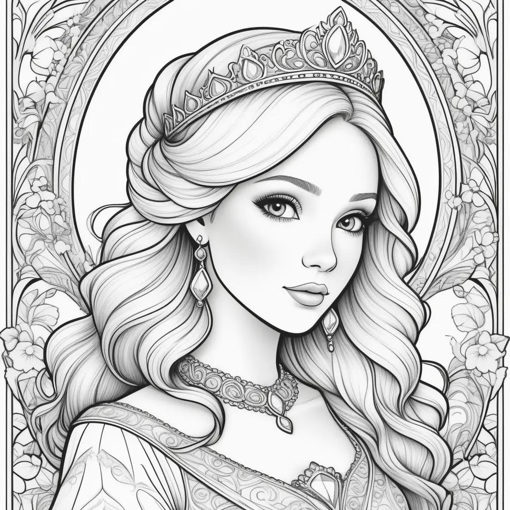 Colorful princess coloring pages to print