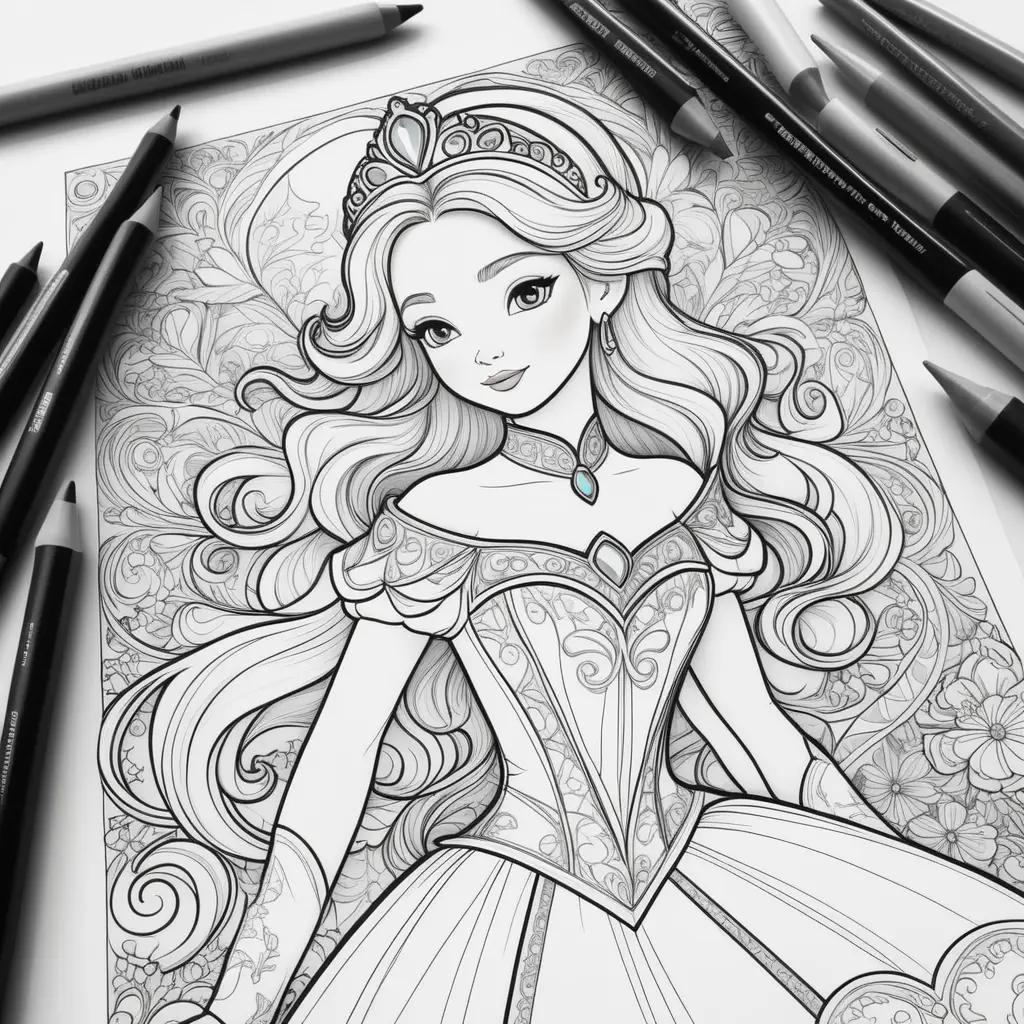 Colorful princesses await in this delightful coloring book