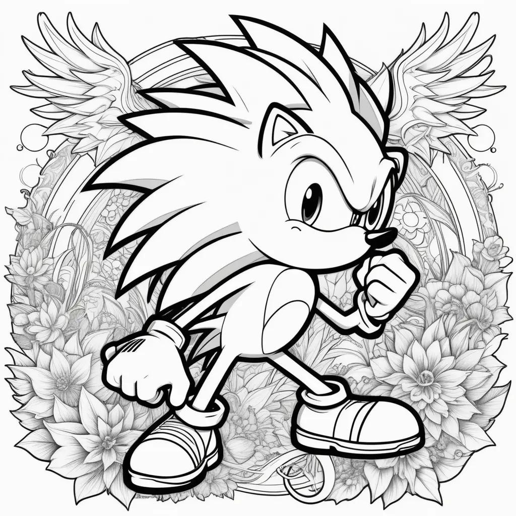 Colorful super sonic coloring pages for kids