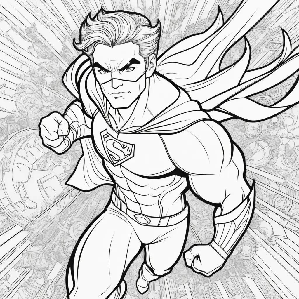 Colorful superhero coloring pages for kids