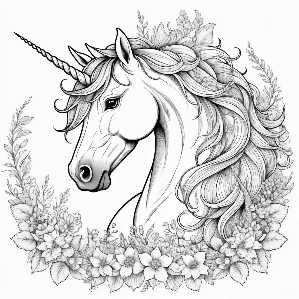 Colorful unicorn coloring pages for kids