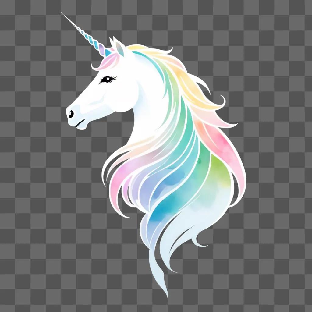 Colorful unicorn head in the shape of a circle