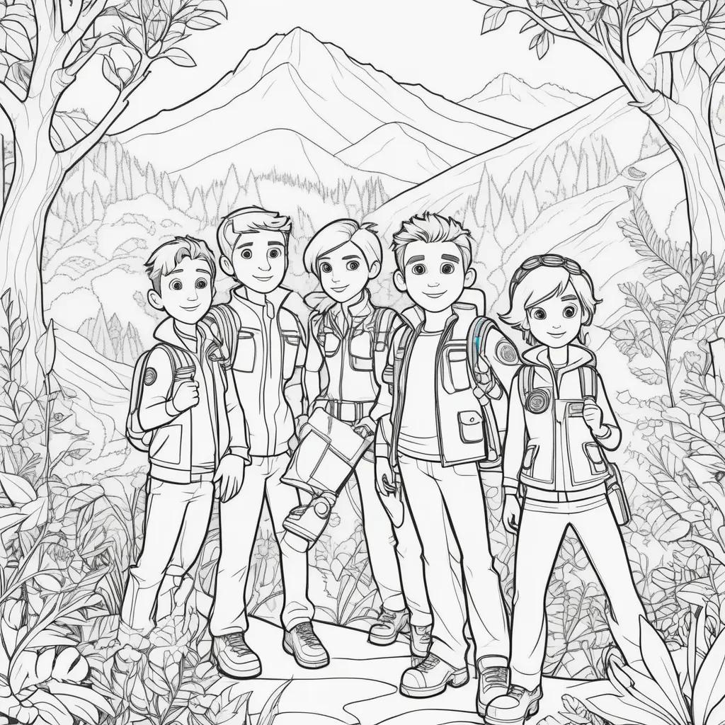 Colorful wild kratts coloring pages with friends