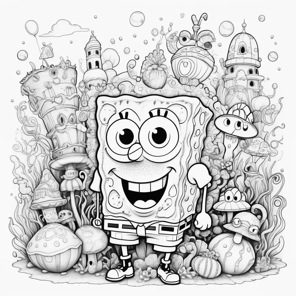 Coloring Pages Featuring Spongebob Characters