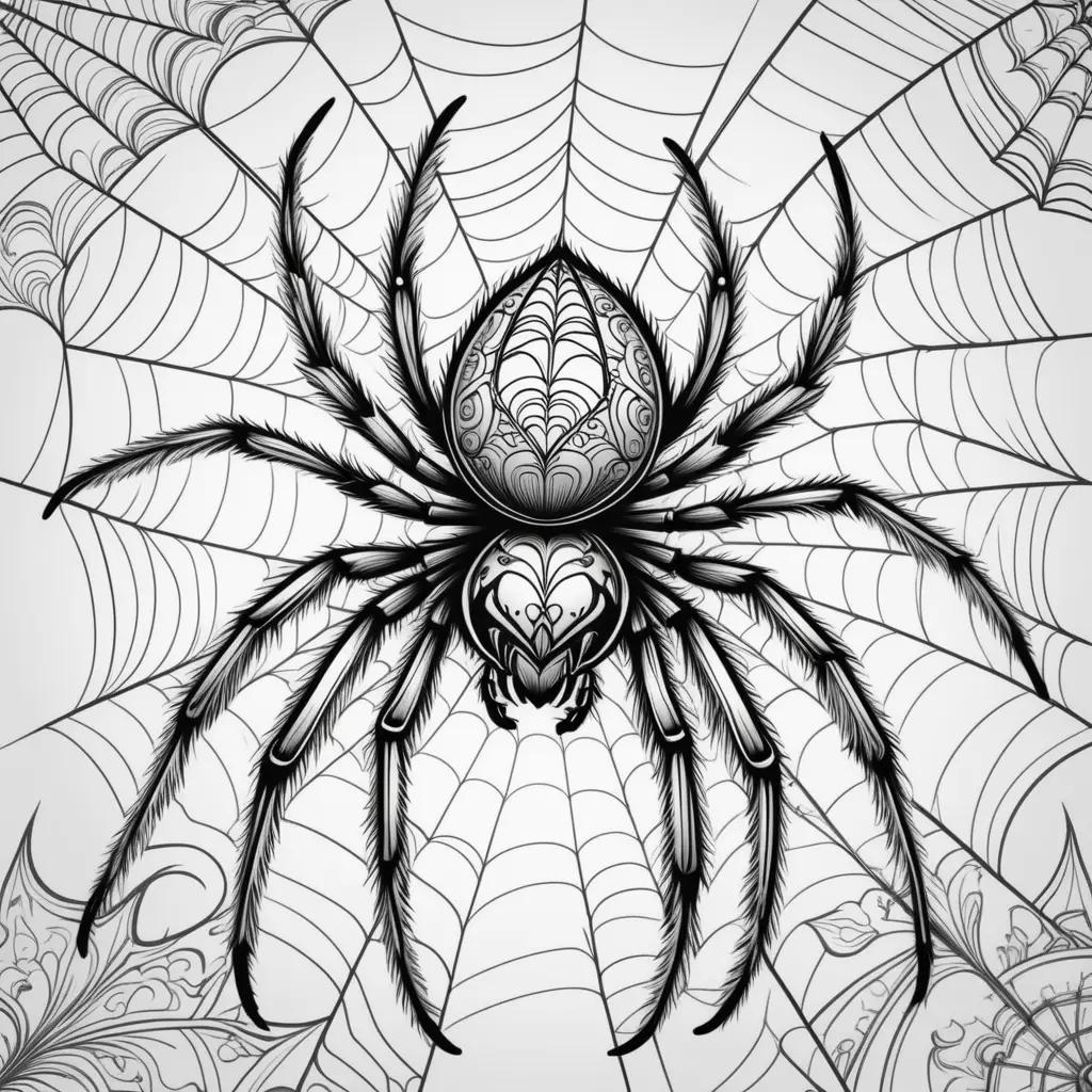 Coloring Spider Web Coloring Page with Spider Coloring Pages