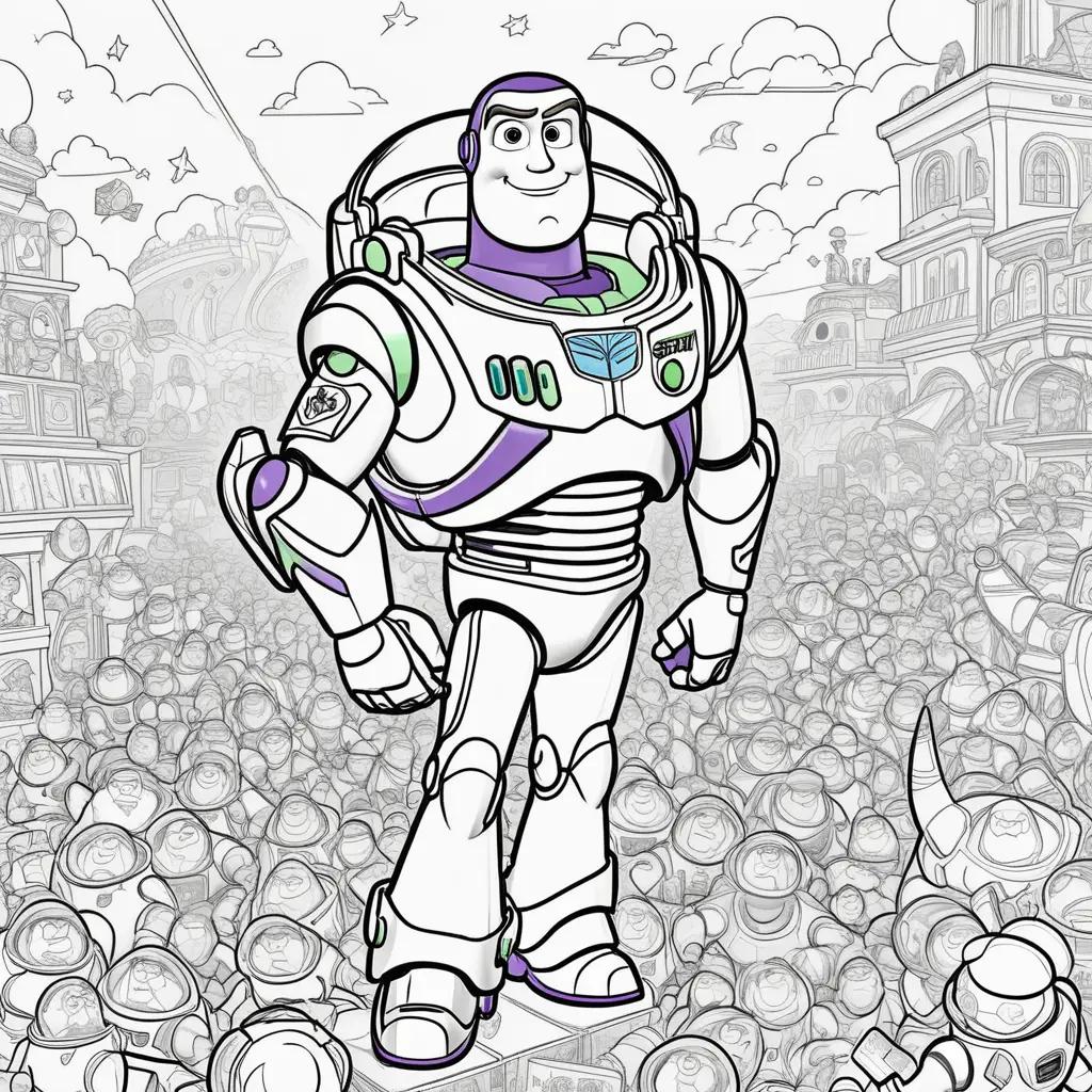 Coloring page of Buzz Lightyear from Toy Story