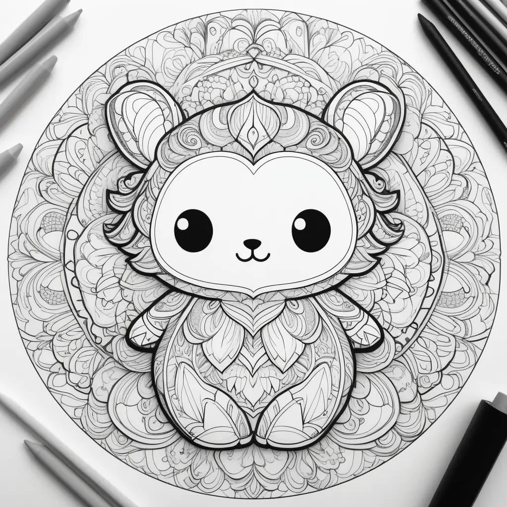 Coloring page of a cute wuggy huggy animal with various coloring options