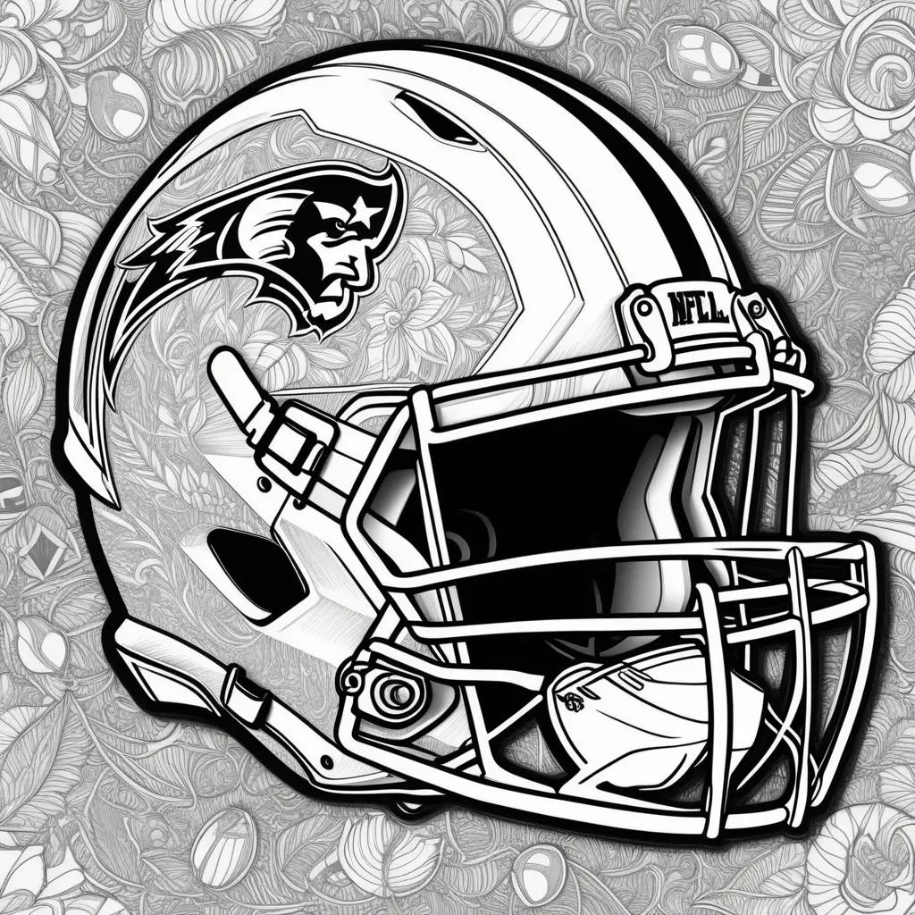 Coloring page of an NFL football helmet