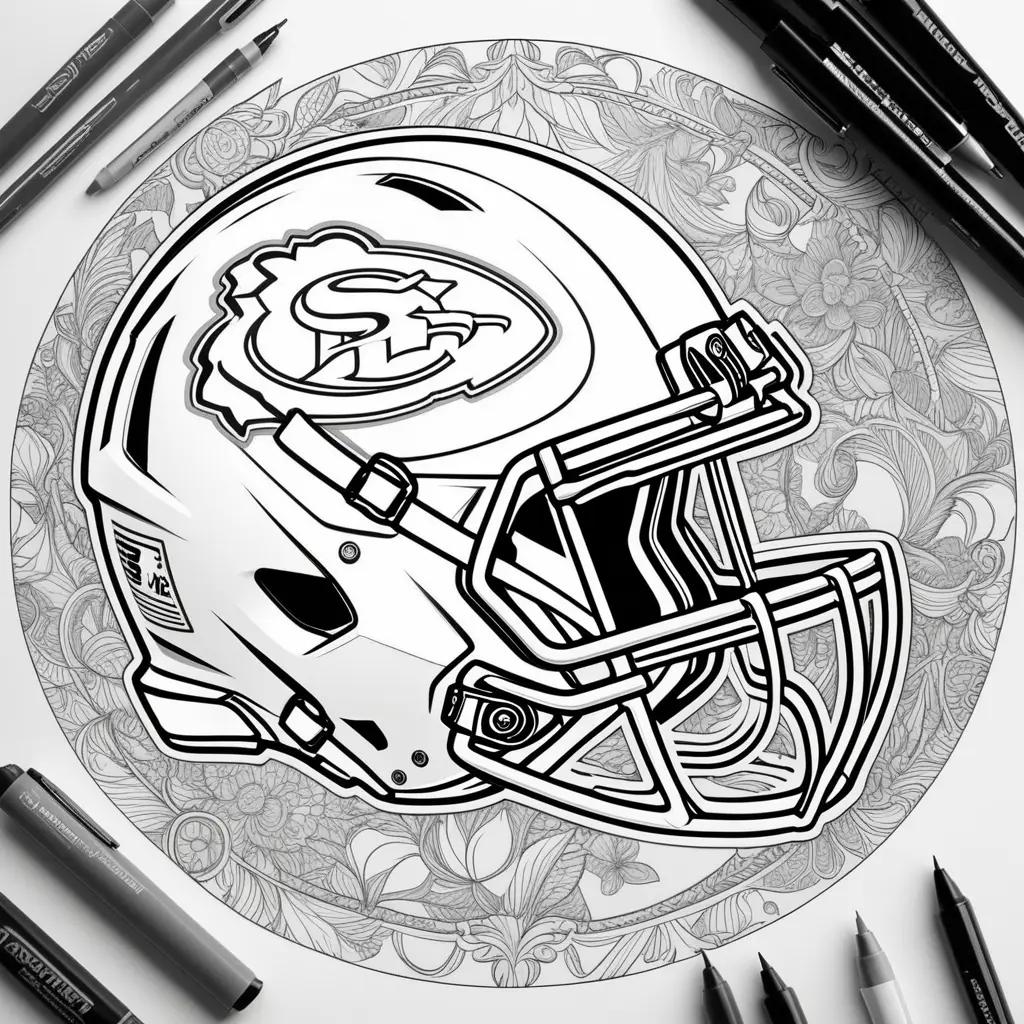 Coloring pages featuring a San Francisco 49ers helmet