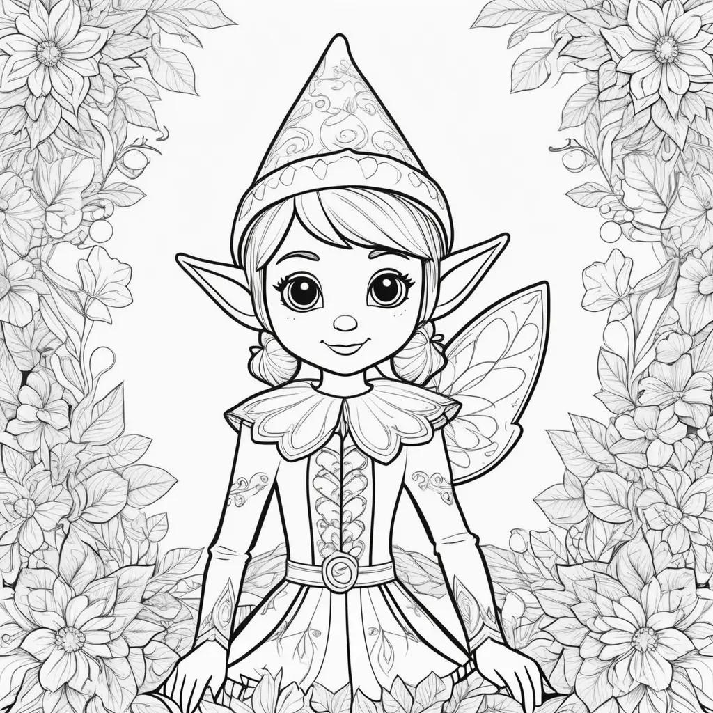 Coloring pages featuring an elf on the shelf