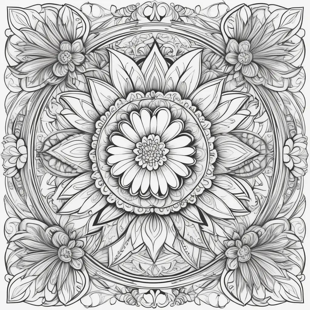 Coloring pages featuring intricate designs and floral patterns are available for free print