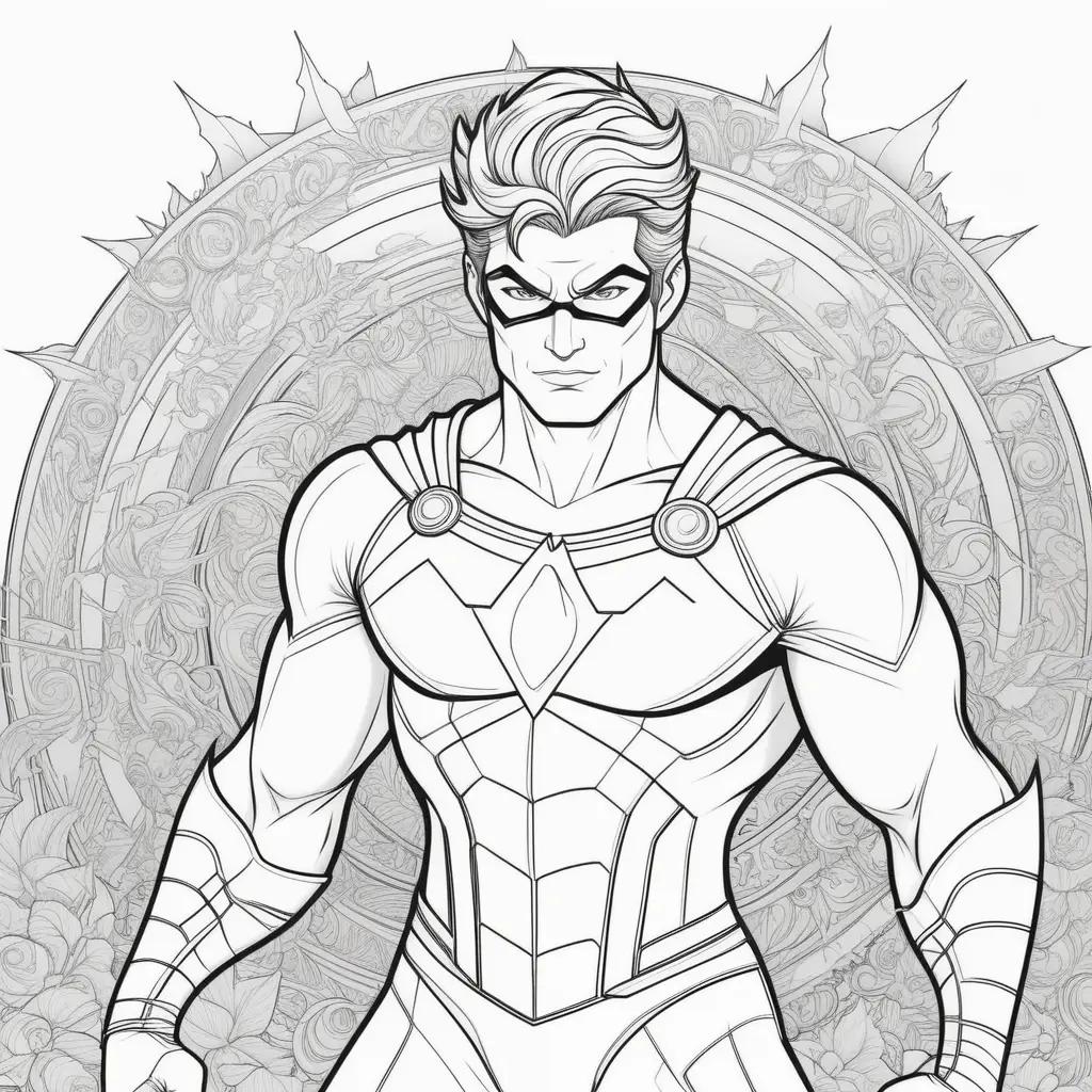 Coloring pages featuring superheroes and their powers