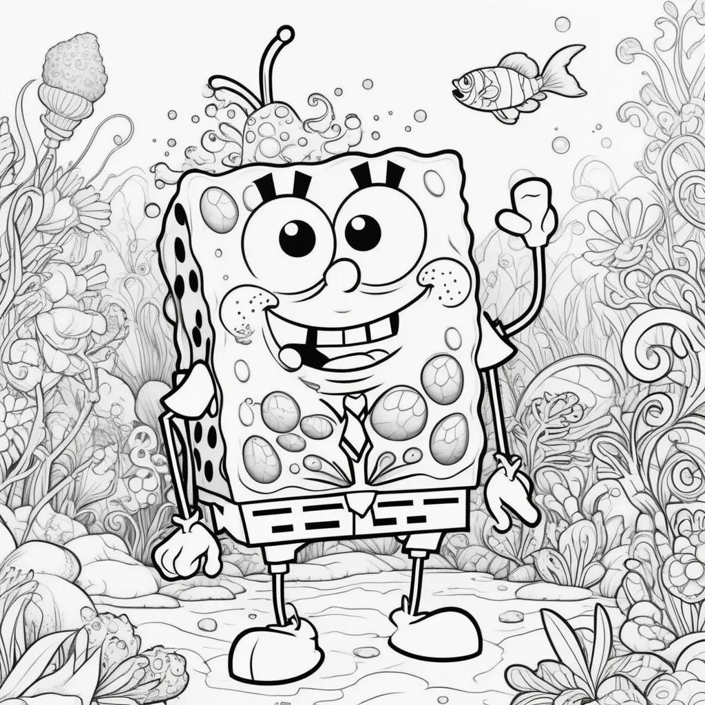 Coloring pages for kids featuring SpongeBob SquarePants