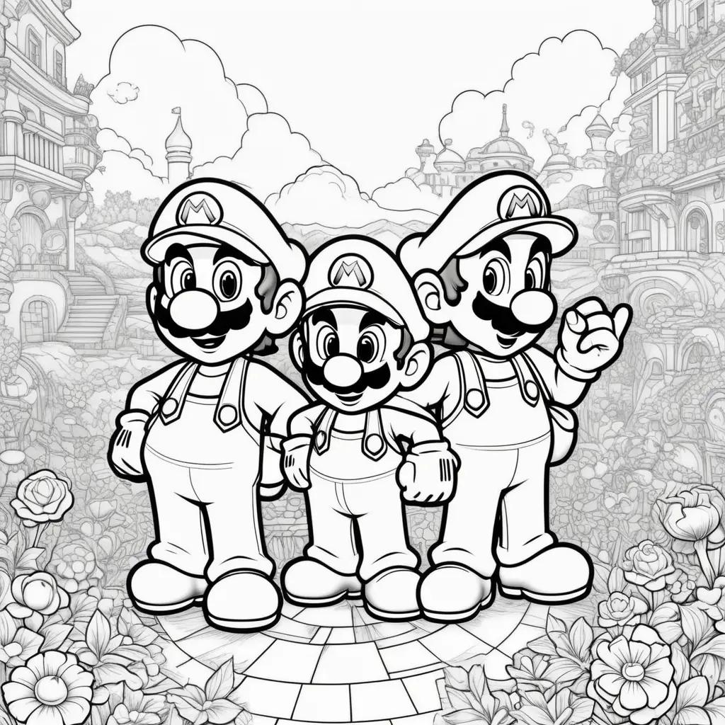 Coloring pages of Mario and Luigi