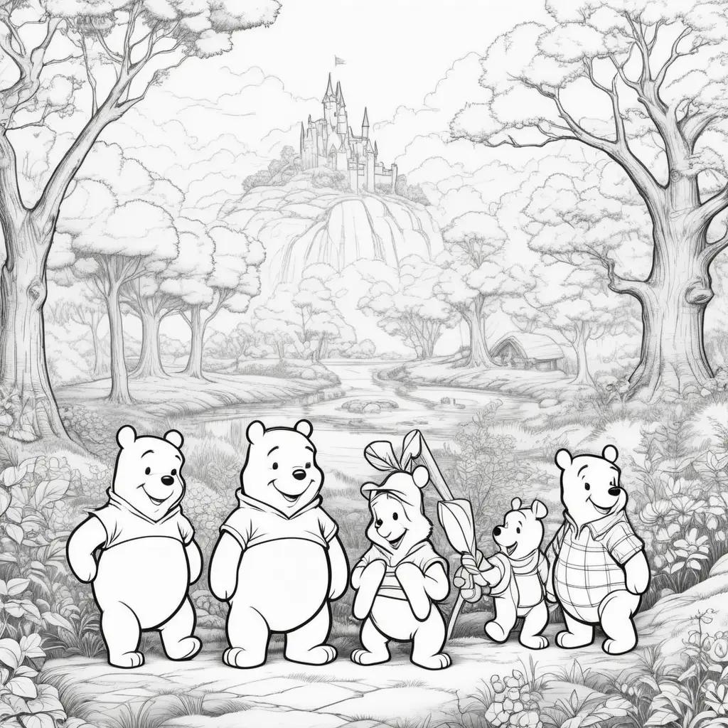 Coloring pages of Winnie the Pooh and his friends