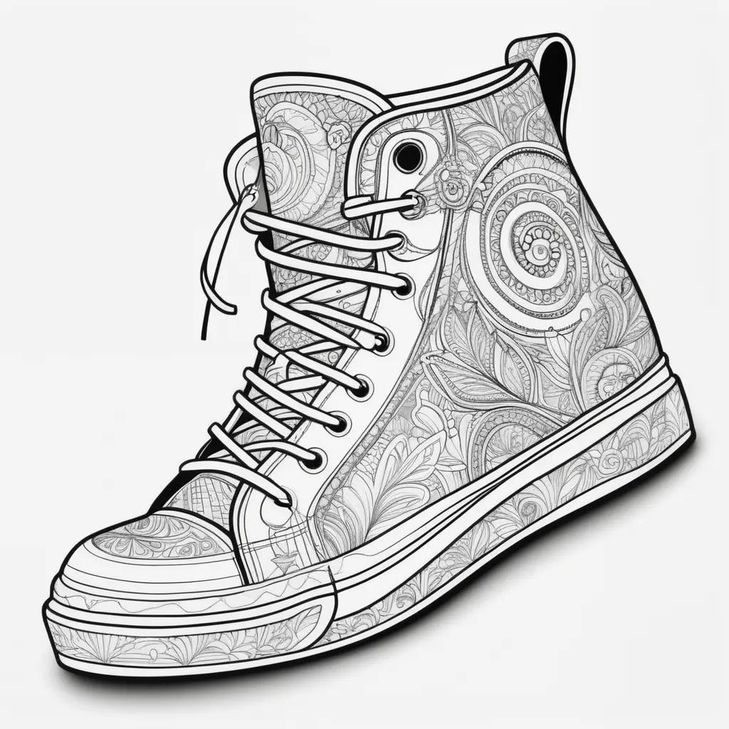 Coloring pages of a shoe with lace